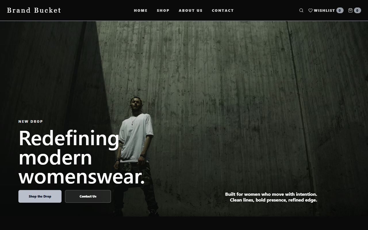 Brand Bucket homepage, built with BlaBla